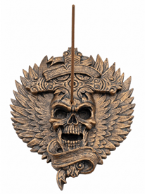 Gothic Cross Skull Incense Burner